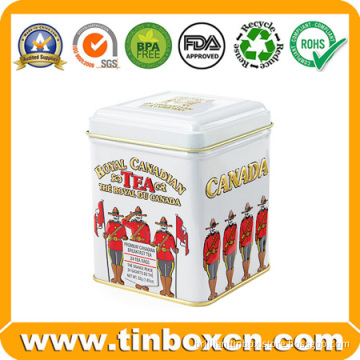 Custom Square Metal Tea Tin for Tea Caddy Storage Box